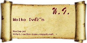 Wolko Iván névjegykártya